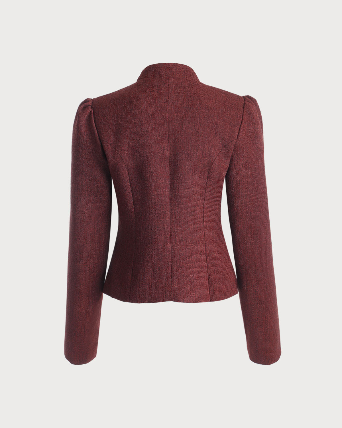 Bordo Retro Single-breasted Tüvit Ceket