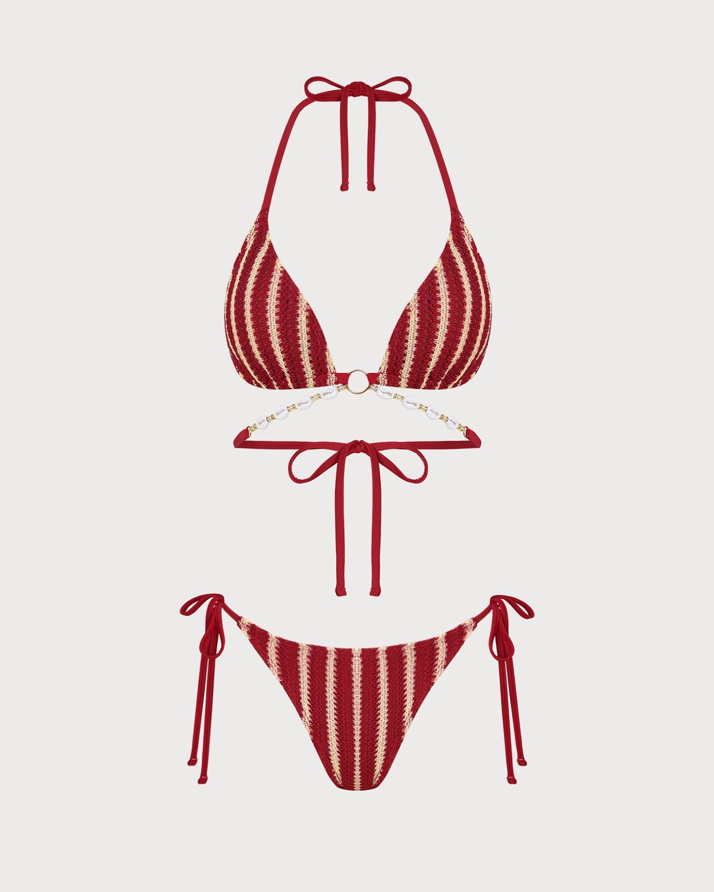 Kırmızı O Halka Detaylı Contrasting Bikini Takımı