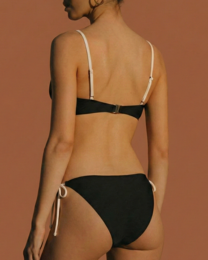 Siyah Contrasting Bralet Bikini Takımı