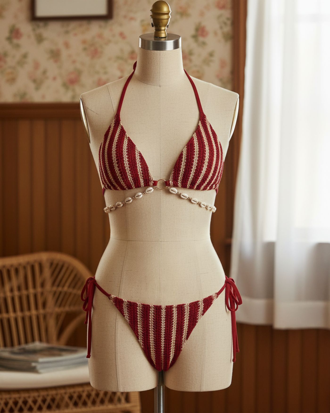 Kırmızı O Halka Detaylı Contrasting Bikini Takımı
