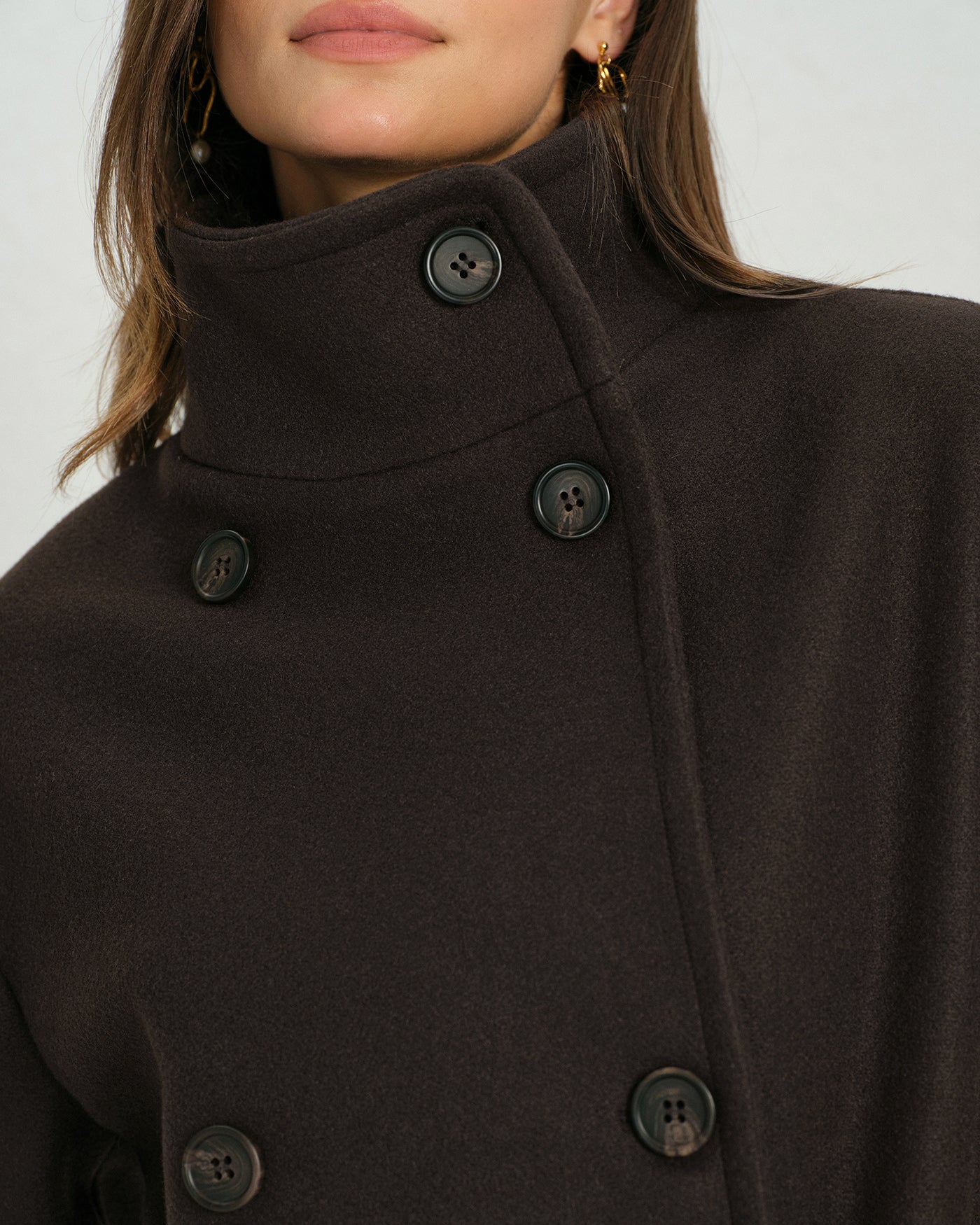 Kahve Kemerli Cepli Trench Kaban