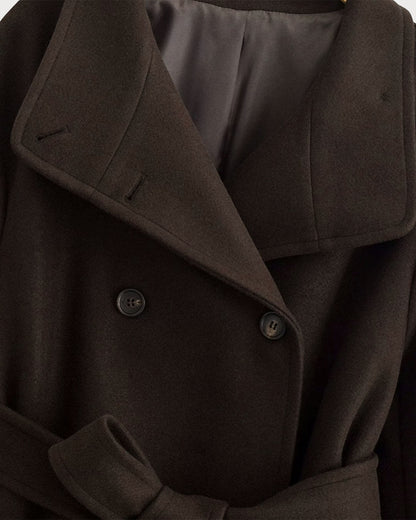 Kahve Kemerli Cepli Trench Kaban