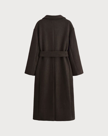 Kahve Kemerli Cepli Trench Kaban