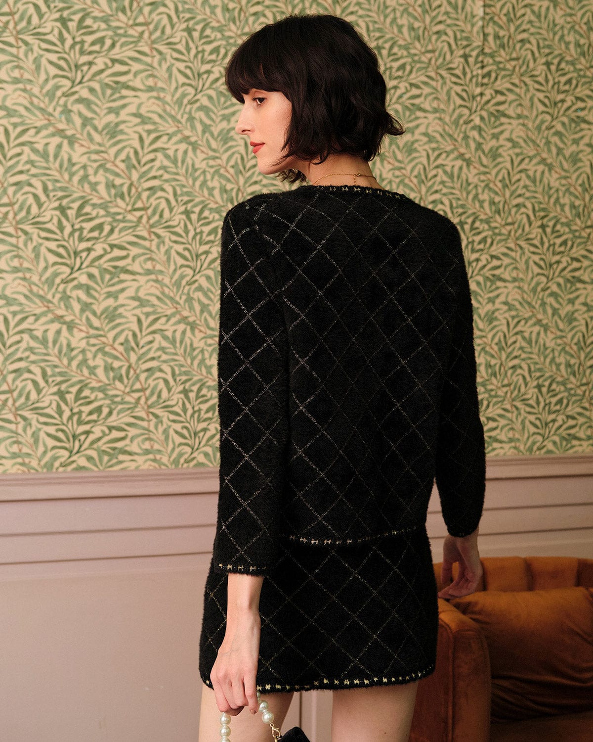 Argyle Hırka And Mini Etek Takımı