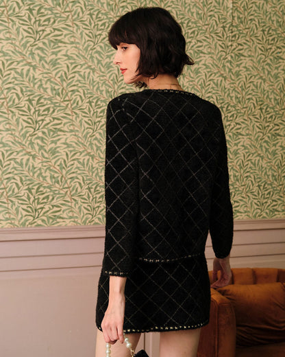 Argyle Hırka And Mini Etek Takımı
