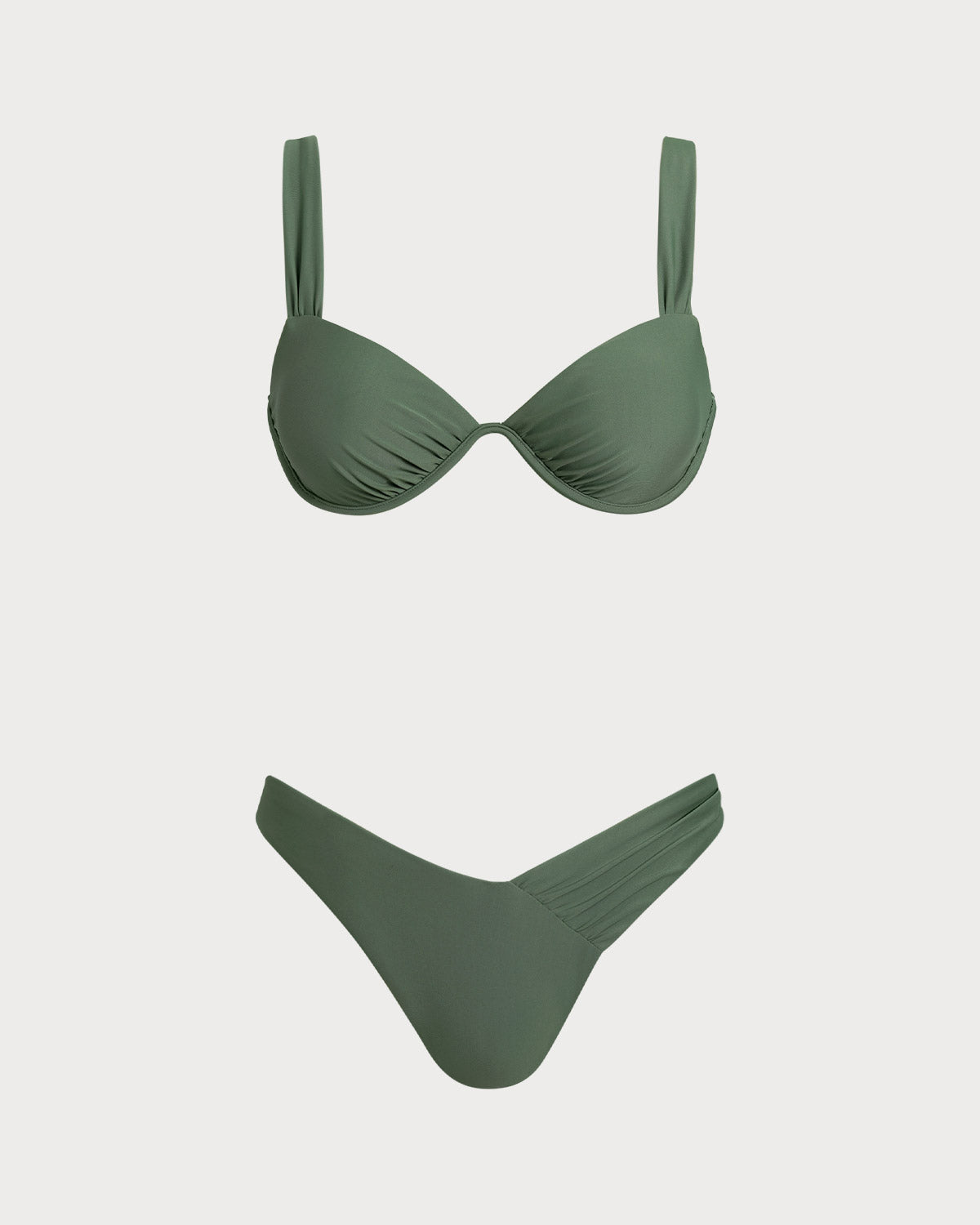 Haki Yeşili Balenli Bikini Takımı