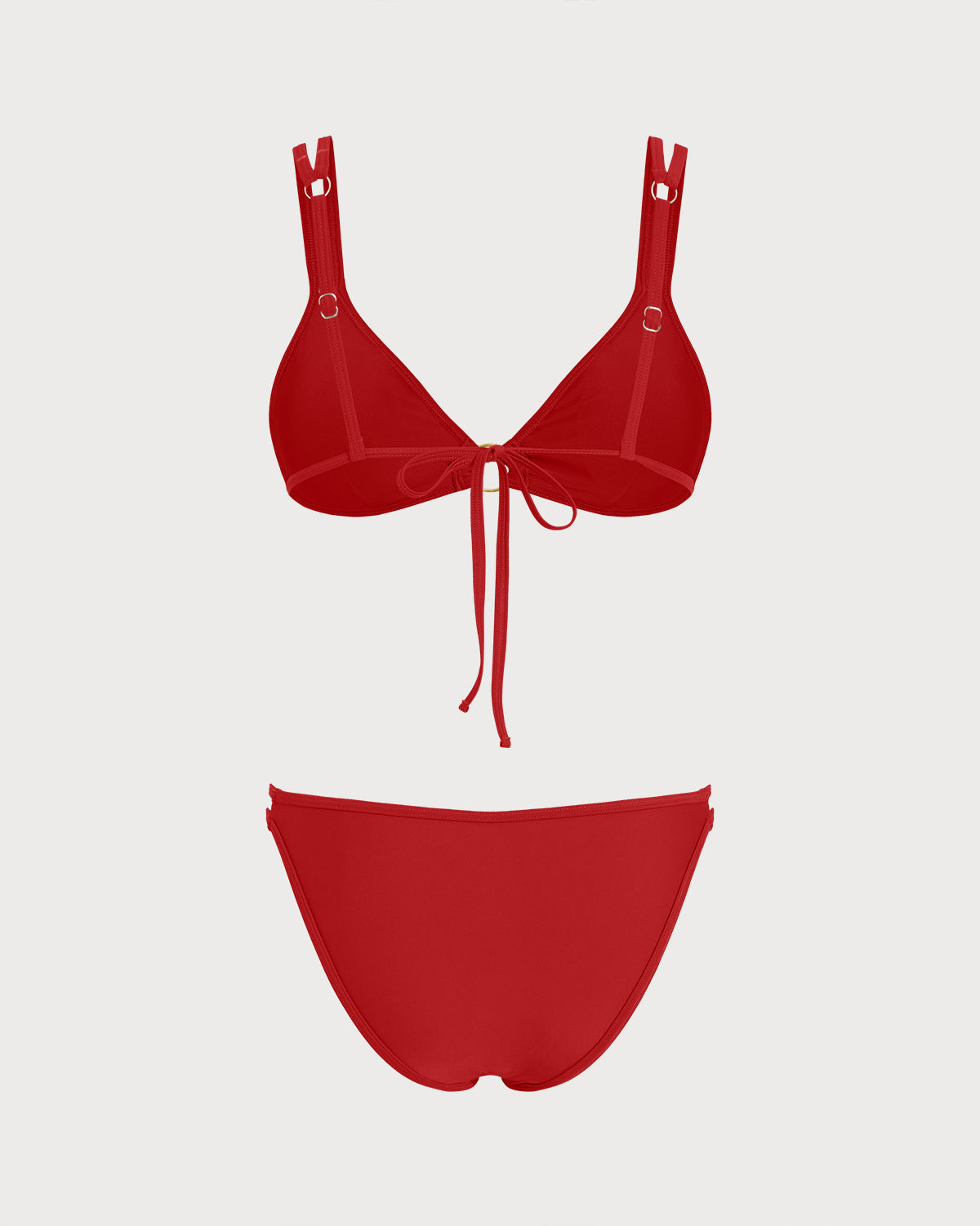 Kırmızı O Halka Detaylı Üçgen Bikini Takımı