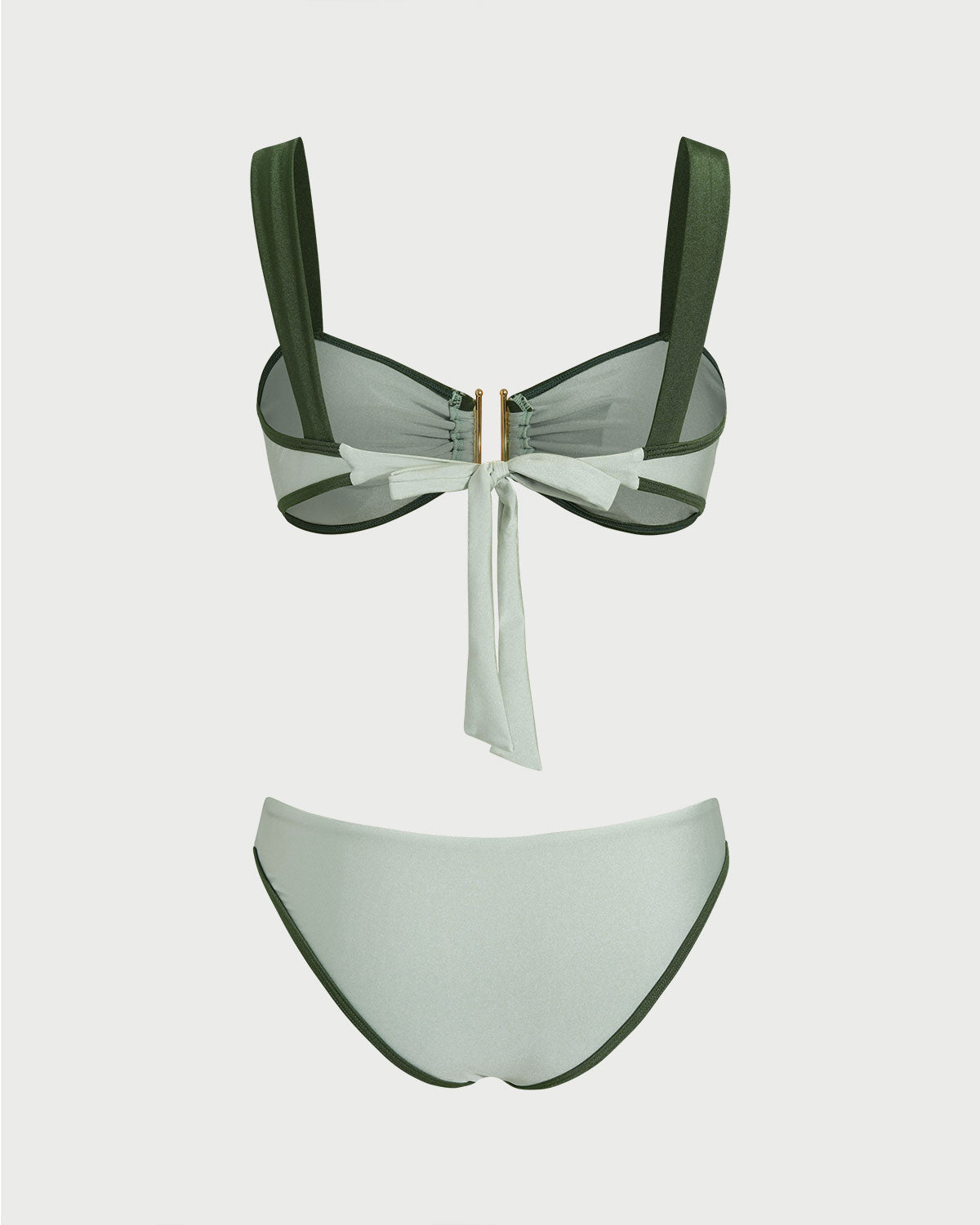 Yeşil Contrasting Bandeau Bikini Takımı