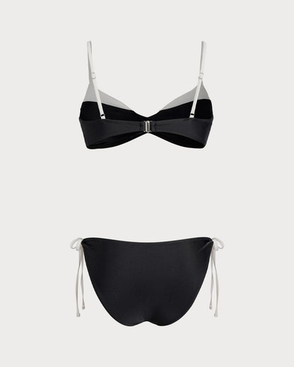 Siyah Contrasting Bralet Bikini Takımı