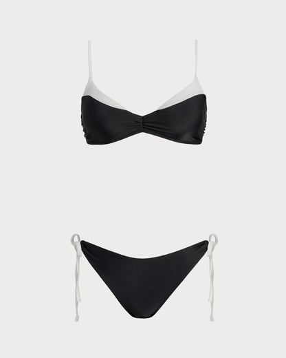 Siyah Contrasting Bralet Bikini Takımı