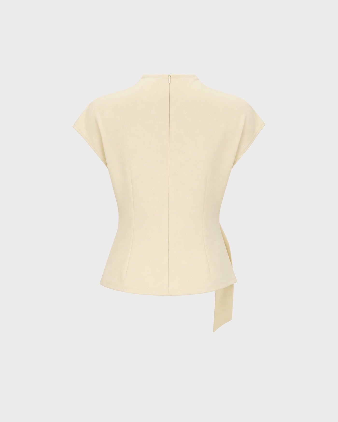 Kayısı Balıkçı Yaka Düşük Shoulder Bağlamalı Tişört