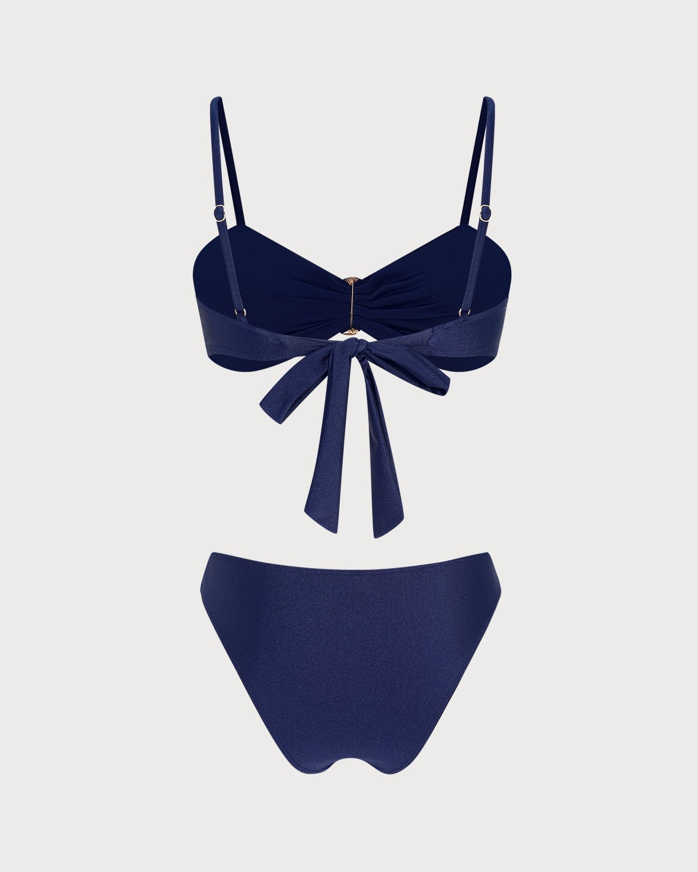Mavi Düz Renk Üçgen Bikini Takımı