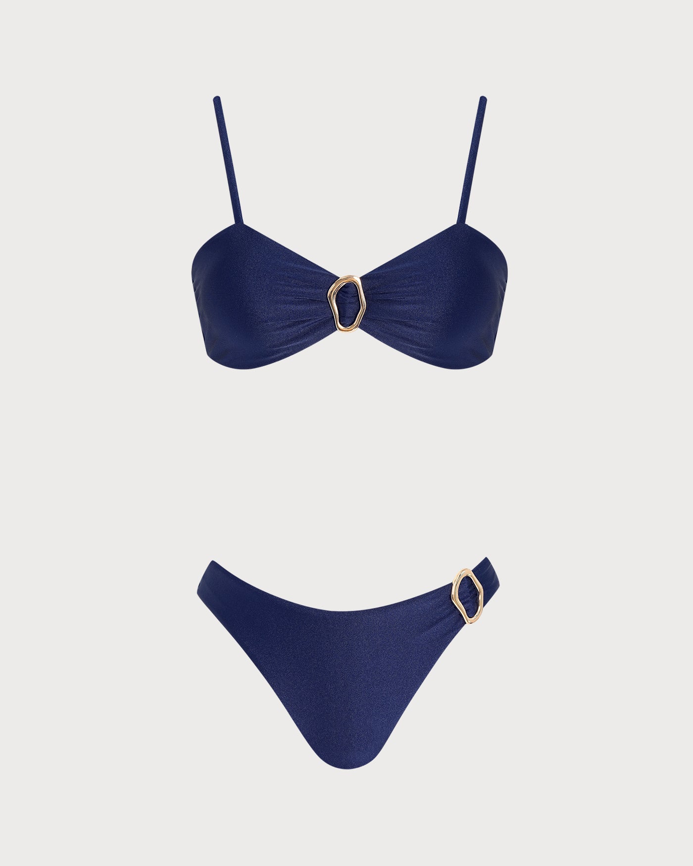 Mavi Düz Renk Üçgen Bikini Takımı