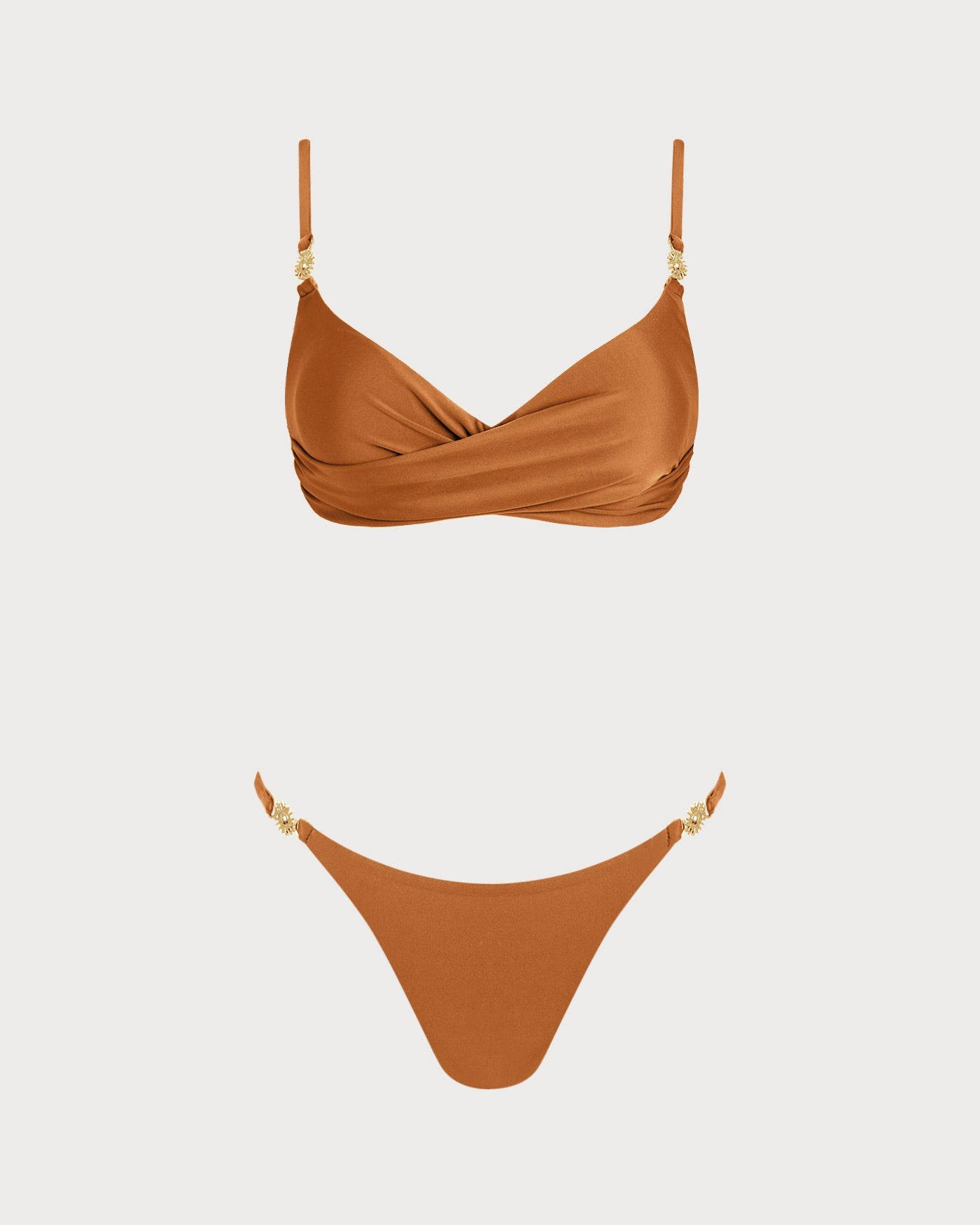 Karamel V Yaka Bralet Bikini Takımı