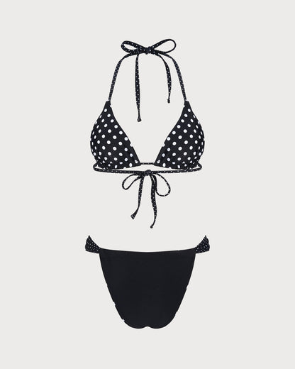 Siyah Puantiyeli Reversible Bikini Takımı