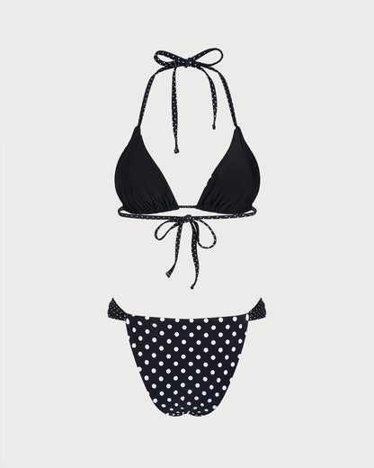 Siyah Puantiyeli Reversible Bikini Takımı