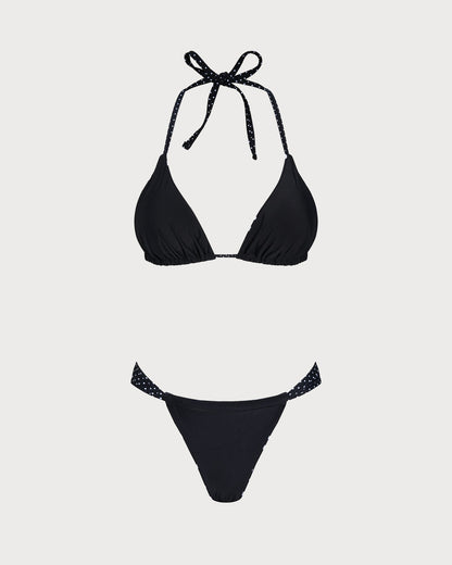 Siyah Puantiyeli Reversible Bikini Takımı