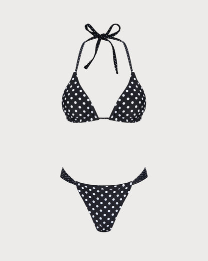 Siyah Puantiyeli Reversible Bikini Takımı