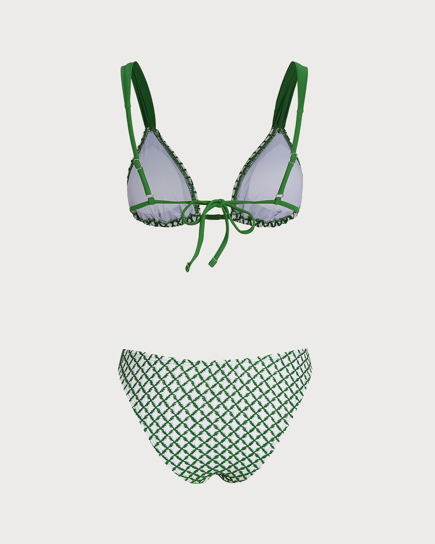 Yeşil Ekose Üçgen Bikini Takımı