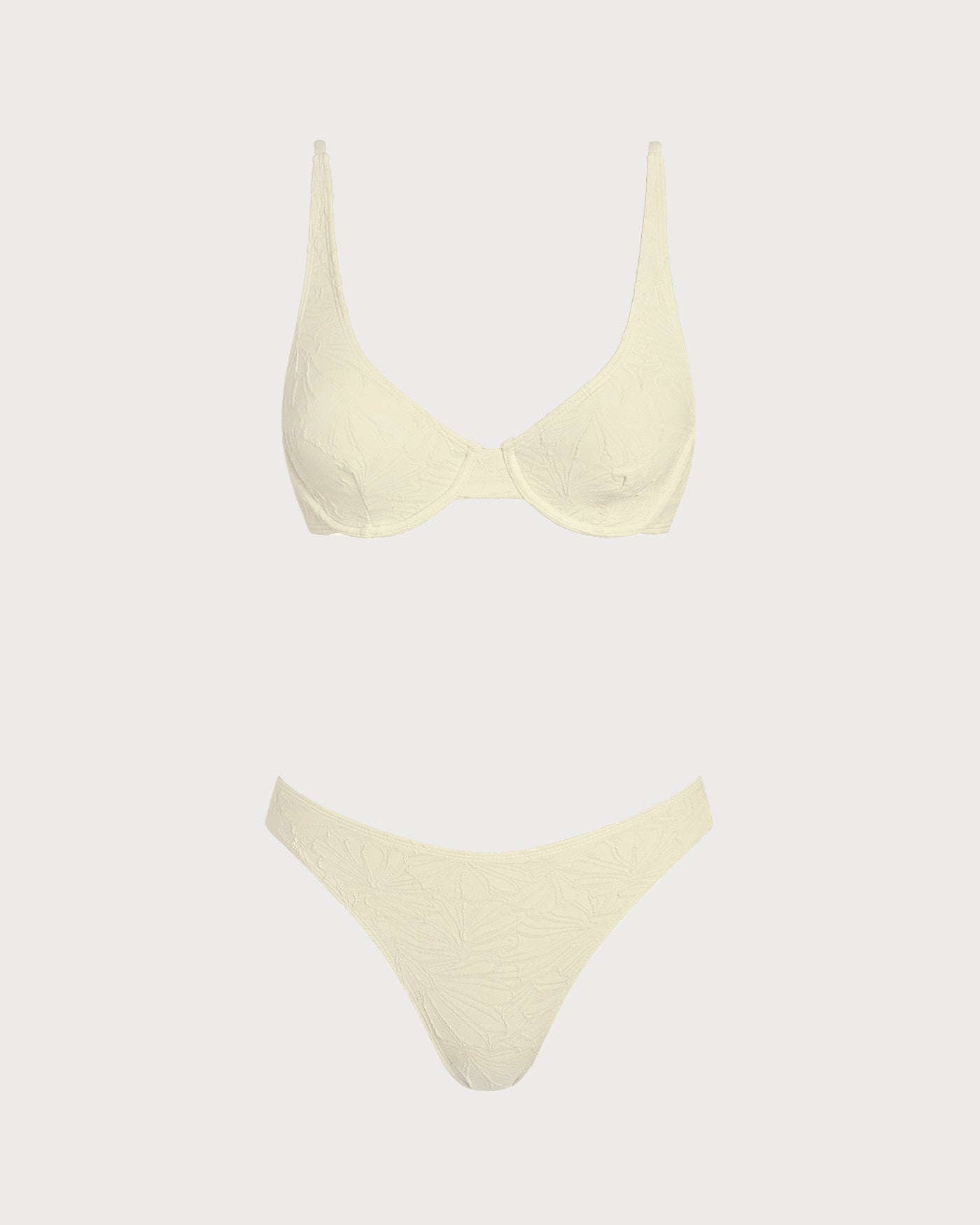 Bej Jakarlı Balenli Bikini Takımı