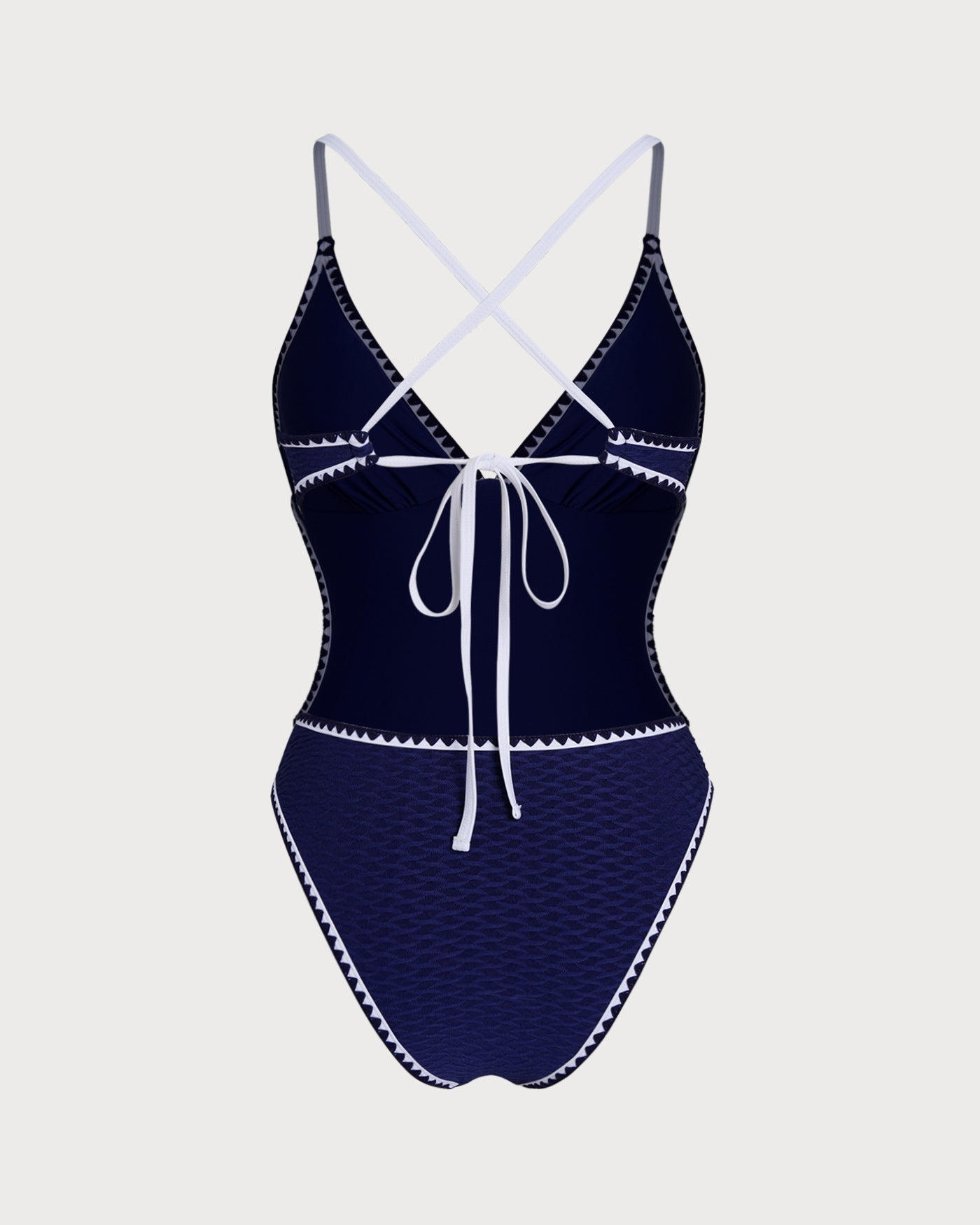 Mavi Çapraz Bralet Tek Parça Mayo