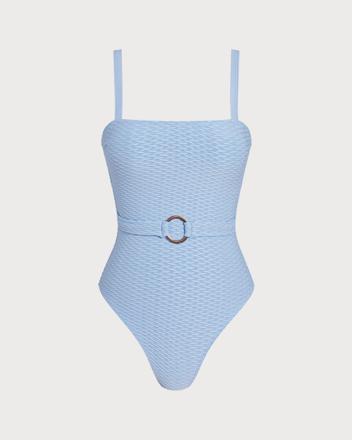 Mavi O Halka Detaylı Bandeau Tek Parça Mayo