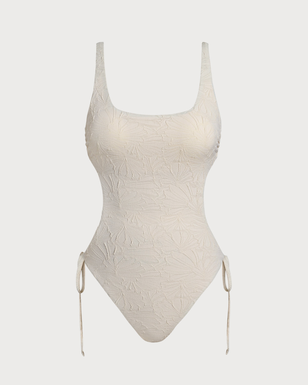 Off Beyaz Dokulu Bralet Tek Parça Mayo