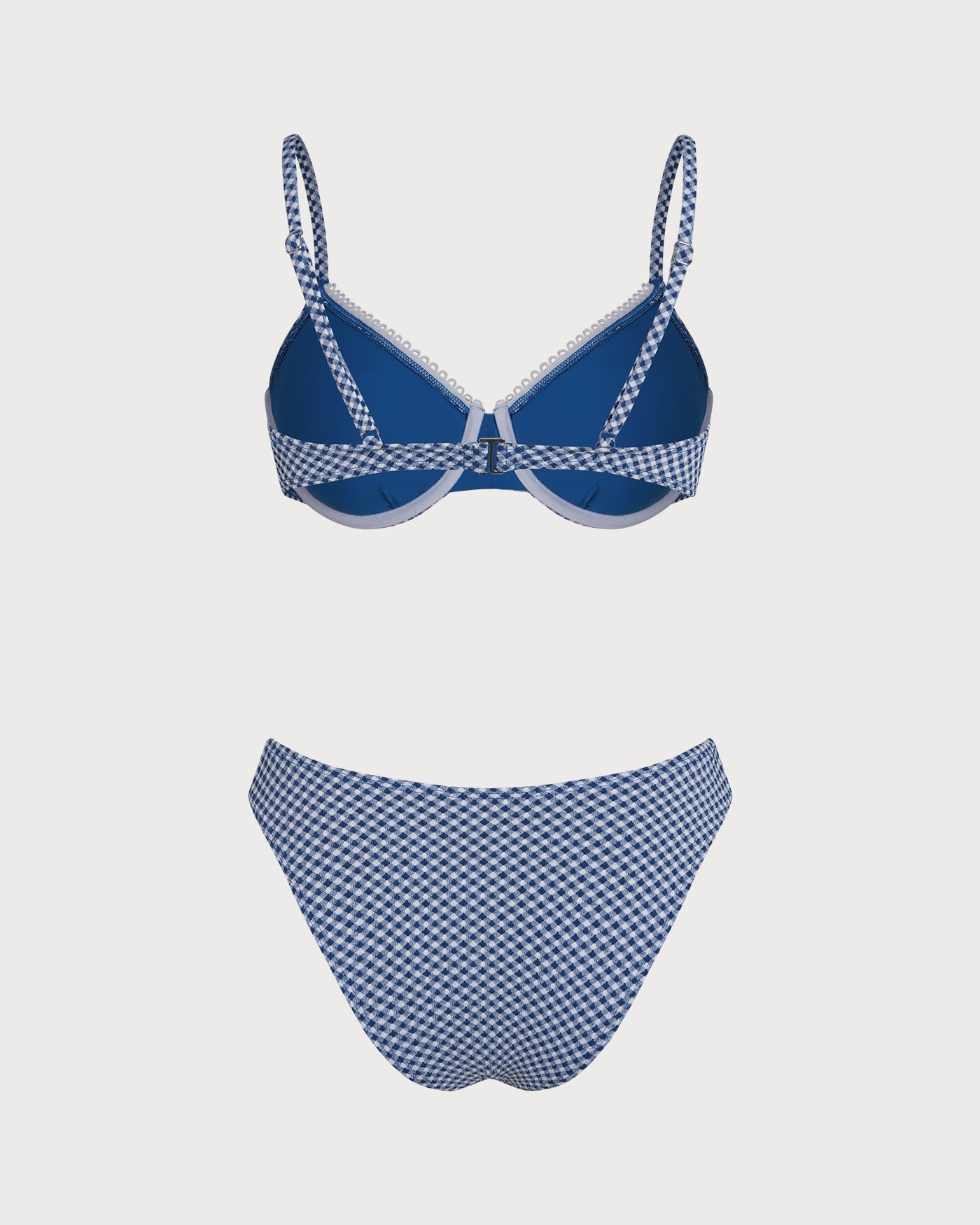 Mavi Ekose Balenli Bikini Takımı