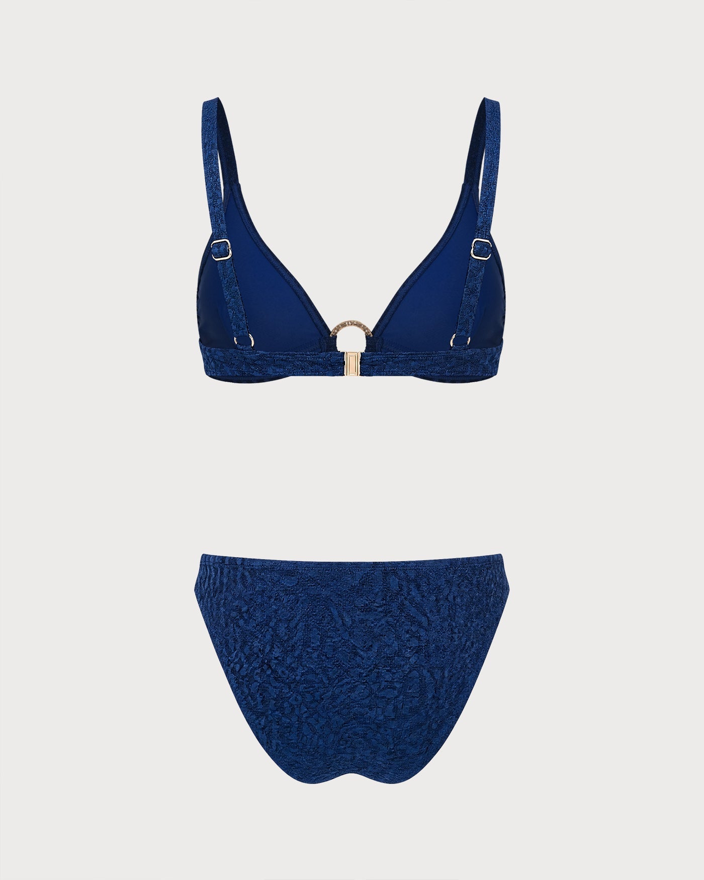 Mavi O Halka Detaylı Üçgen Bikini Takımı