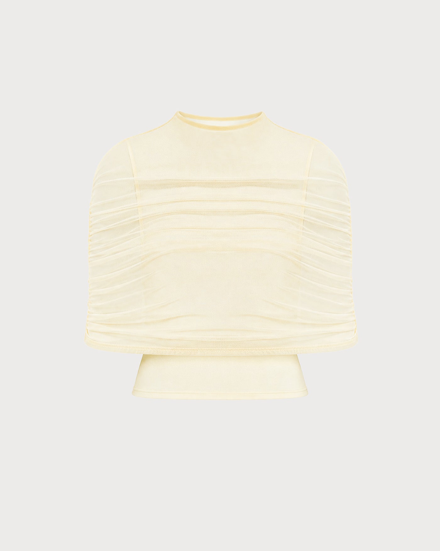 Kayısı Balıkçı Yaka Cowl Sleeve Büzgülü Tişört