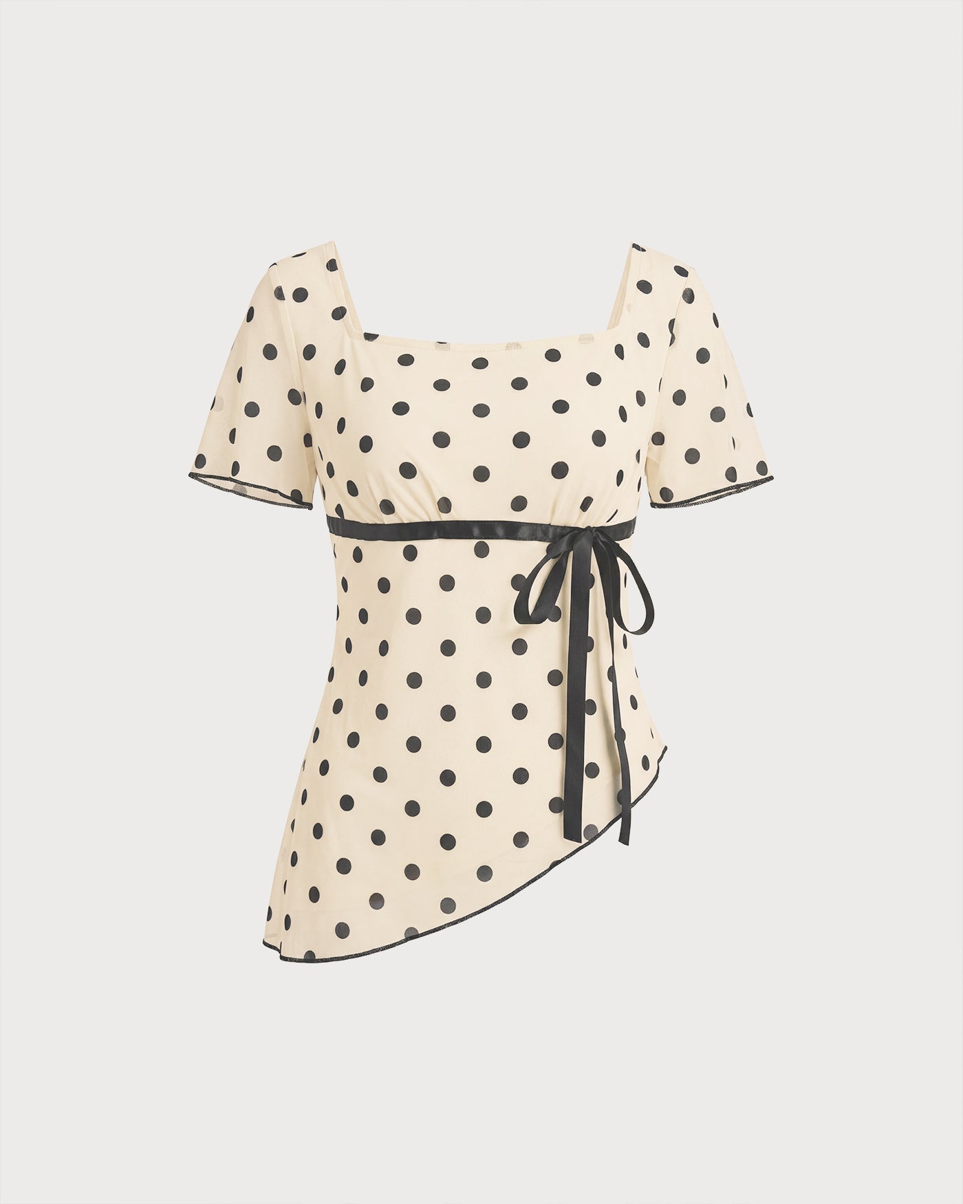 Kayısı Kare Yaka Puantiyeli Two-Piece Takım