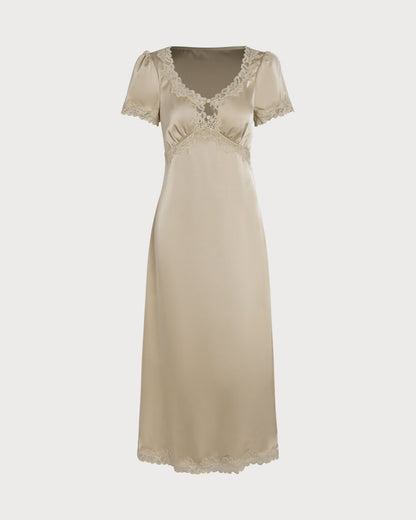 Kayısı Dantelli Tunik Maxi Elbiseler