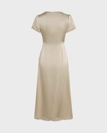 Kayısı Dantelli Tunik Maxi Elbiseler
