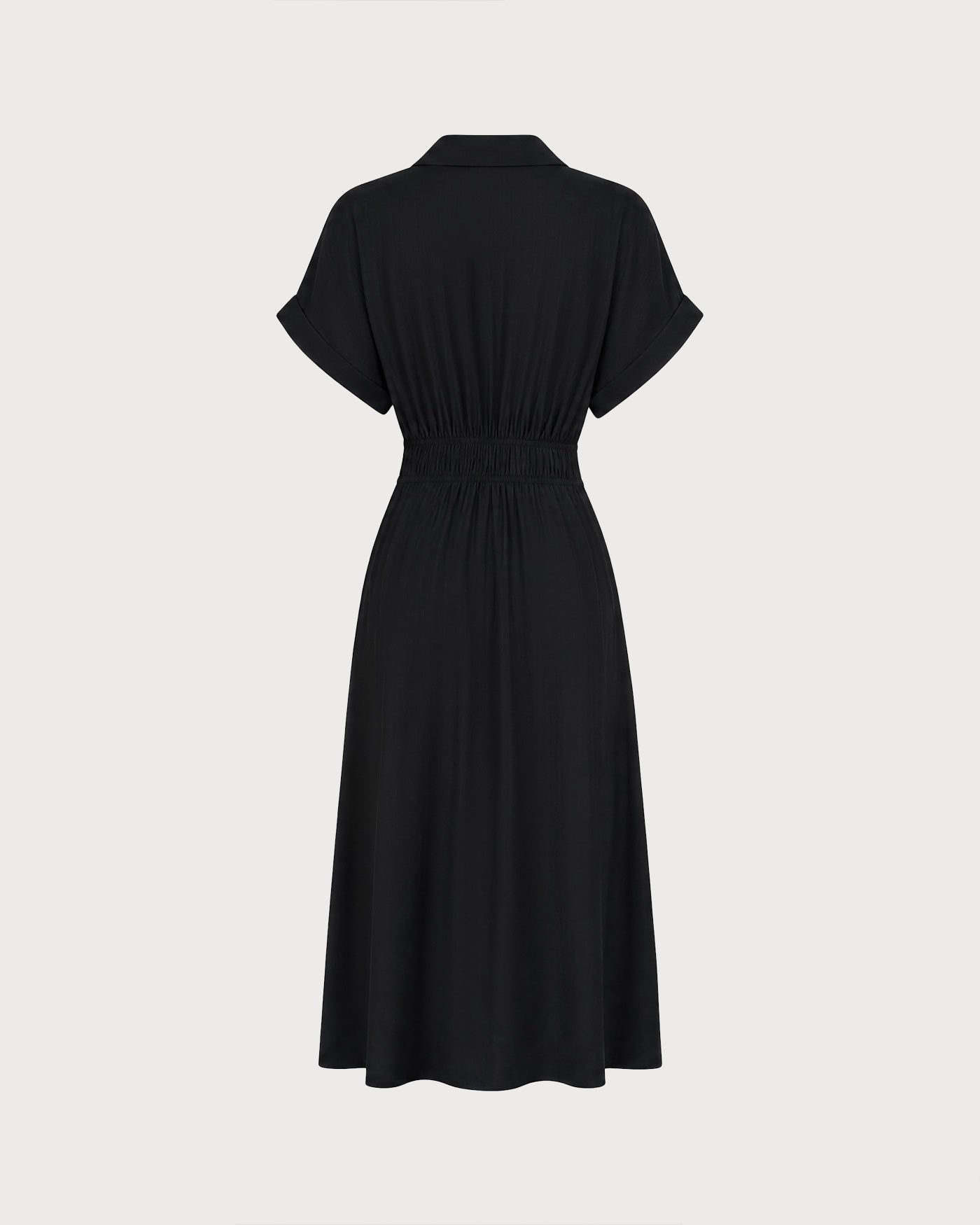Siyah V Yaka Düşük Shoulder Midi Elbise