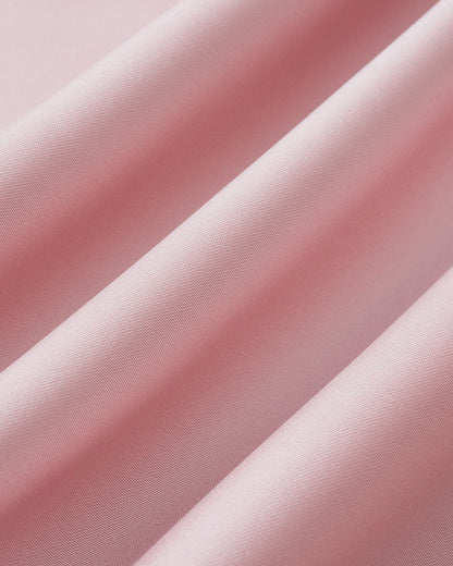 Pembe V Yaka Dantelli Saten Midi Elbise