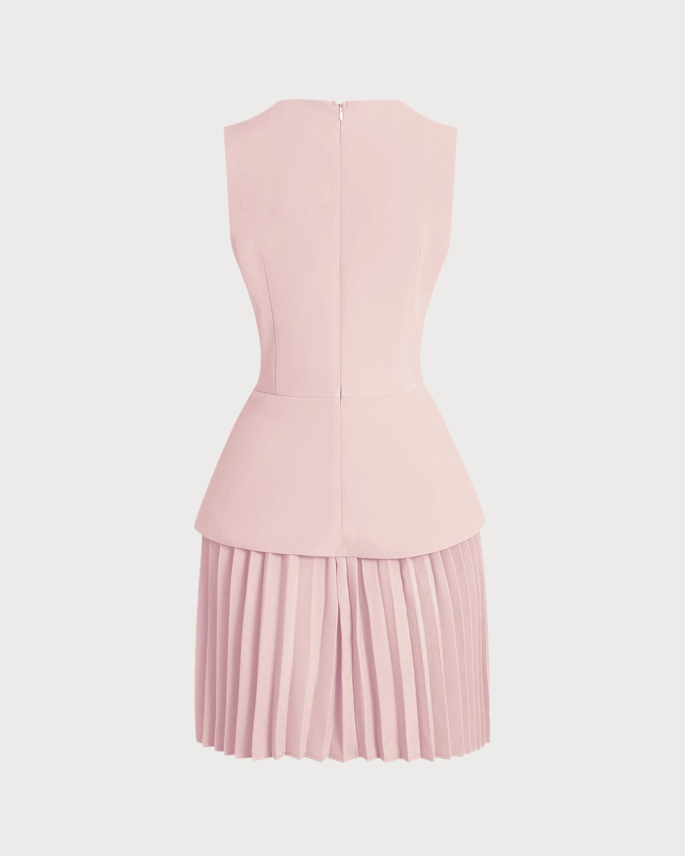 Pembe Bisiklet Yaka Skater Mini Elbise