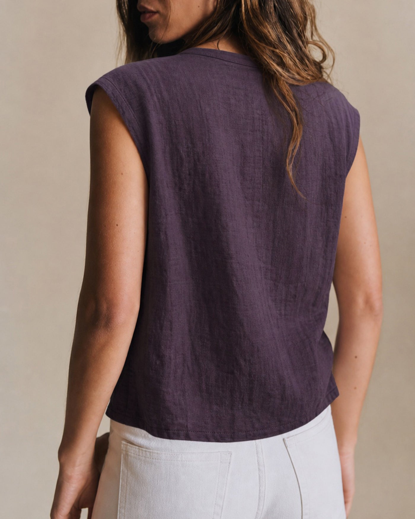 Mor Bisiklet Yaka Düşük Shoulder Tişört