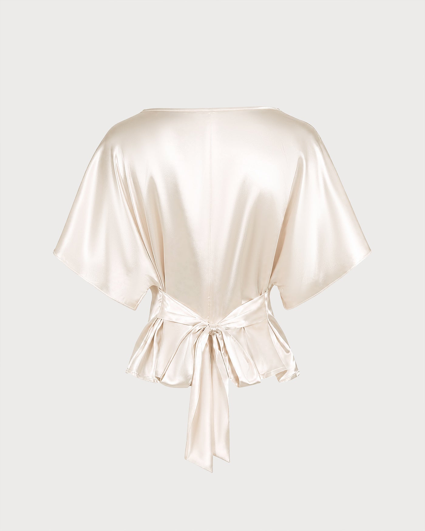 Kayısı Kayık Yaka Düşük Shoulder Bağlamalı Tişört