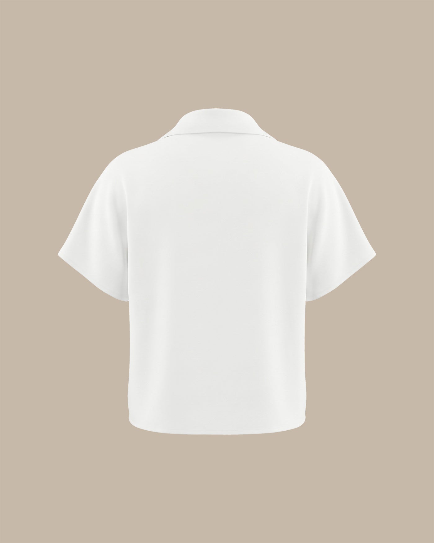 Beyaz V Yaka Düşük Shoulder Düğmeli Tişört